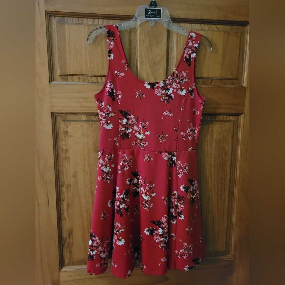 H&M red & flower dress